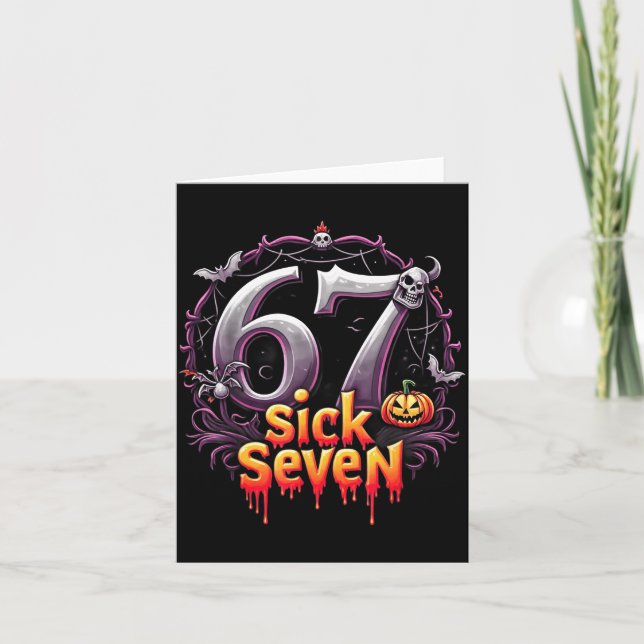 Carte Fun Six Seven 6 7 Meme Design Fun Sick Seven Hallo (Devant)