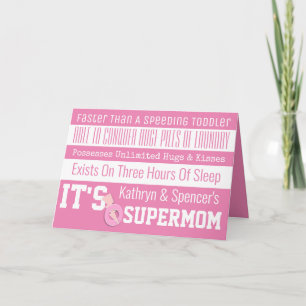 Carte Fun SuperMom Personnalisé