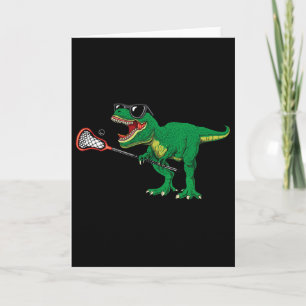 Carte Fun T Rex Lacrosse Dinosaure Lax Garçons Équipe de
