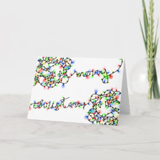 Carte Fun tangled Christmas Lights "Merry Christmas"