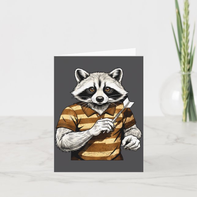 Carte Fun Tee Raccoon Fléchettes Pour Lancer Fléchettes  (Devant)