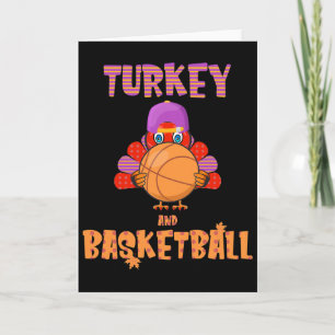 Carte Fun Thanksgiving Turquie joue Bysketbyll Tee Men B