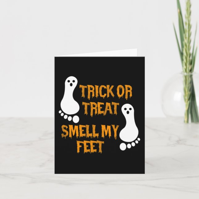 Carte Fun Trick ou Treat odore mes pieds Halloween (Devant)