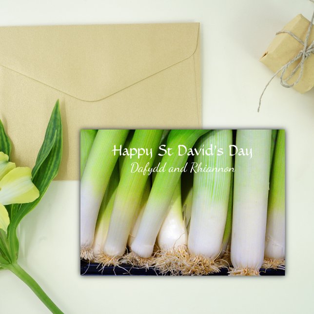 Carte Fun Welsh Leeks St David's Day Personnalisé (Créateur téléchargé)