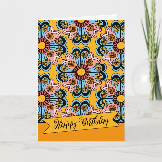Carte Fun whimsical fleur puissance hippie CC0143 Annive (Devant)