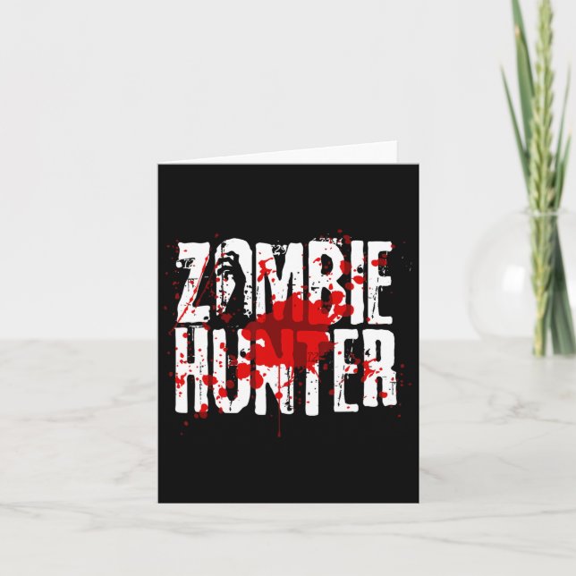 Carte Fun Zombie Hunter Design Pour Garçons Filles Hallo (Devant)