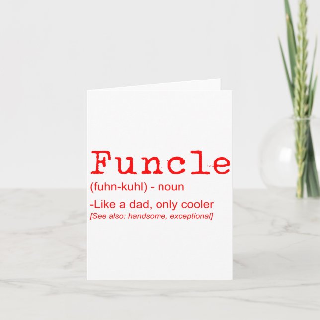 Carte Funcle Définition Drôle Joke Don Pour Oncle_2 (Devant)