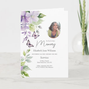 Carte Funérailles florales violettes Ordre du service 4 
