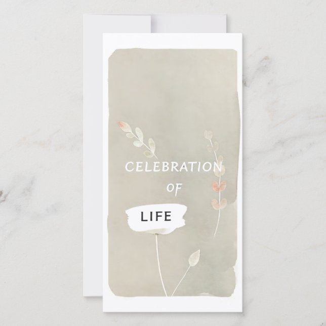 Carte funéraire artisanale pour la fête de la vie (Devant)