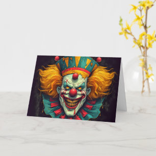 Carte Funhouse Circus Sideshow Clown Halloween heureux