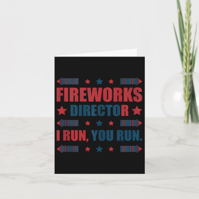 Carte Funky 4 juillet Fireworks Directeur Je Vous Exécut (Devant)