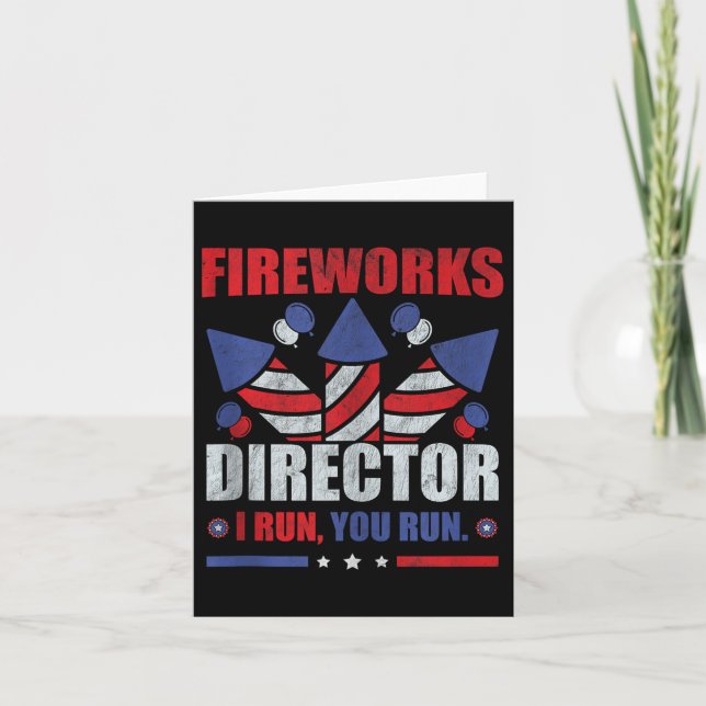 Carte Funky 4 juillet Fireworks Directeur Je Vous Exécut (Devant)