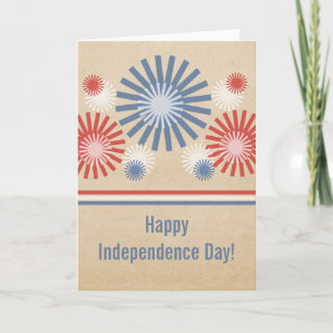 Carte Funky 4 juillet Fireworks & Stripes