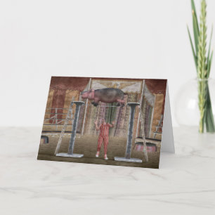 Carte Funky Balancing Hippopotamus