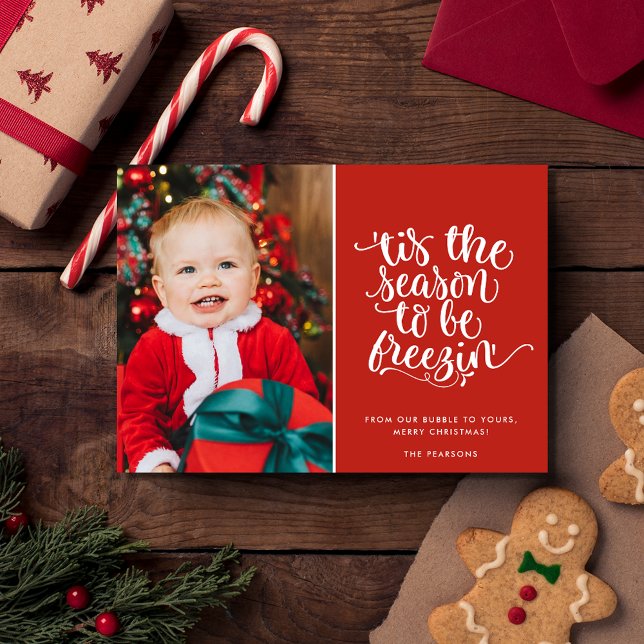 Carte Funky Christmas Family Photo Plaid Card (Funny Christmas Family Photo Plaid Holiday Card)