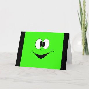 Carte Funky Face Lime Green Birthday Card