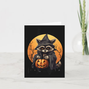 Carte Funky Feral Et Éffrayant Cute Raccoon Halloween Po