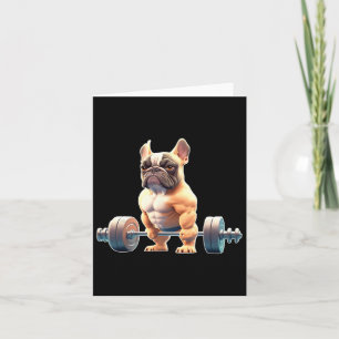 Carte Funky French Bulldog Bodybuilding Gym Frenchie Wei