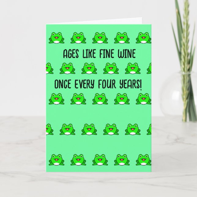 Carte Funky Frog Leap Année Anniversaire (Devant)