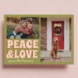 Carte Funky Green Pink Funny Sympa Photo Noël<br><div class="desc">Noël Joyeux Et Lumineux</div>