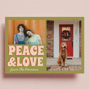 Carte Funky Green Pink Funny Sympa Photo Noël