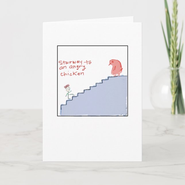 Carte Funky Illustrated Angry Chicken  (Devant)