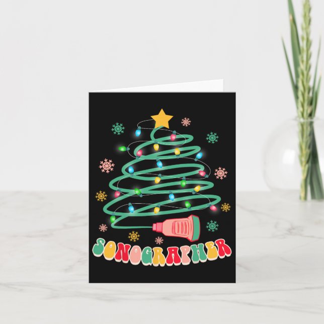 Carte Funky Noël Vibes Sonographer Ultrasound (Devant)