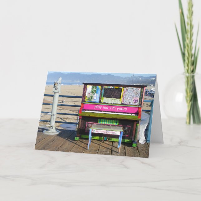 Carte Funky Piano Greeting Card! (Devant)