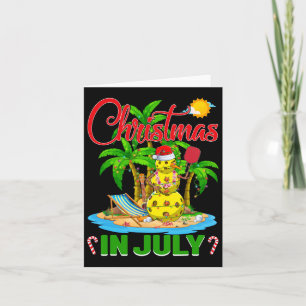 Carte Funky Pickleball Santa Hat Hawaiian Noël En J