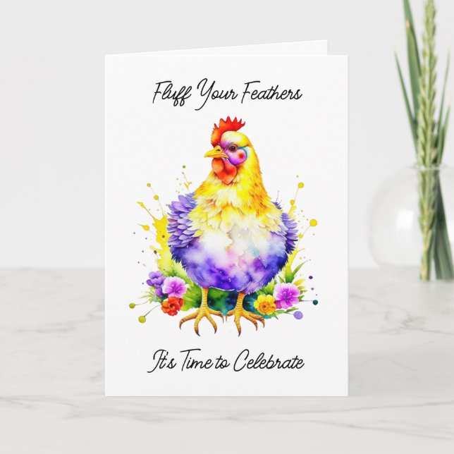 Carte Funky Puns de poulet Anniversaire (Devant)