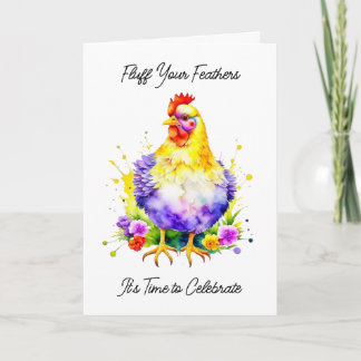 Carte Funky Puns de poulet Anniversaire