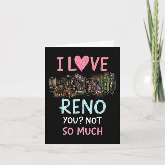 Carte Funky Reno Nevada Night Skyline Vintage (Devant)