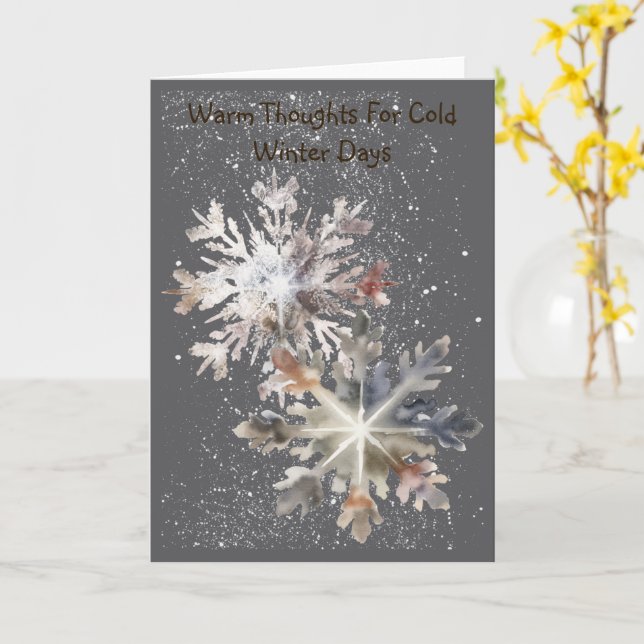 Carte Funky Snowflake Friends Winter Card (Fleur jaune)