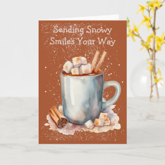 Carte Funky Snowflake Hot Chocolate Winter Card