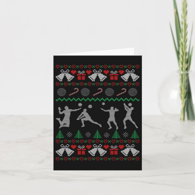 Carte Funky Vacances de Noël de volley-ball (Devant)