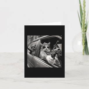 Carte Funky Vintage Gangster Cat Meme Chat Papa Femmes C