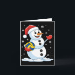Carte Funky Volleyball Snowman Christmas Volleyball Play<br><div class="desc">Funky Volleyball Snowman Noël Joueur de volley-ball de Noël</div>