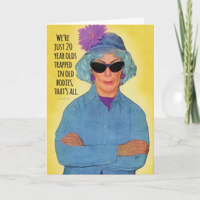 Carte Funny 20-Year Old Trapped in Old Body Birthday (Devant)