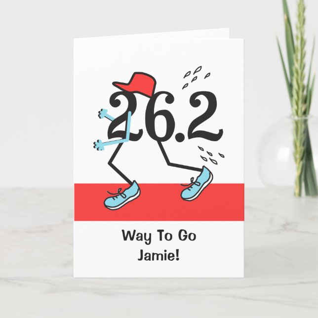 Carte Funny 26.2 Finisseur de coureur de marathon (Devant)