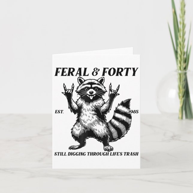 Carte Funny 40e anniversaire Est 1985 Feral &amp; Quaran (Devant)