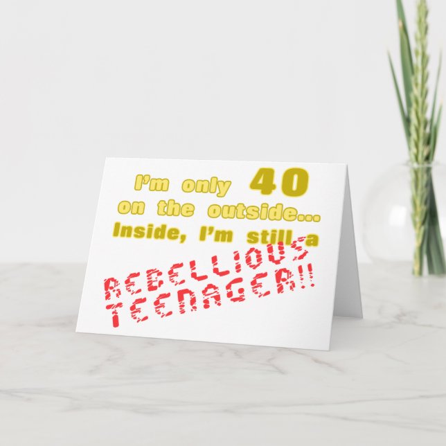 Carte Funny 40e anniversaire présent (Devant)