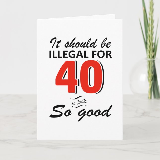 Carte Funny 40th year old birthday designs (Devant)