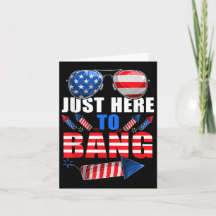 Carte Funny 4 juillet Usa Sungles Fireworks Bang Patri
