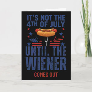 Carte Funny 4 juillet Wiener sort Hotdog Hommes Femmes