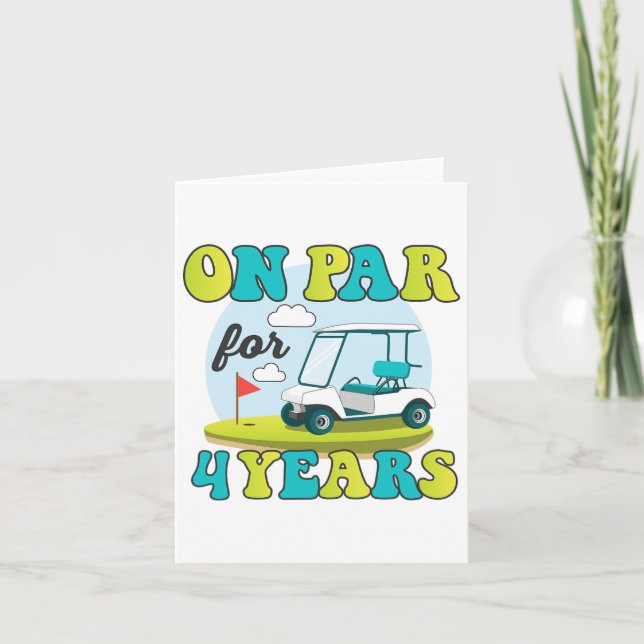 Carte Funny 4e Anniversaire Chemise de Golf 4 Ans Golfeu (Devant)