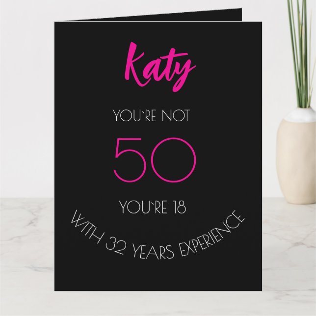 Carte Funny 50e Anniversaire Black Folded Greeting Card (Devant)