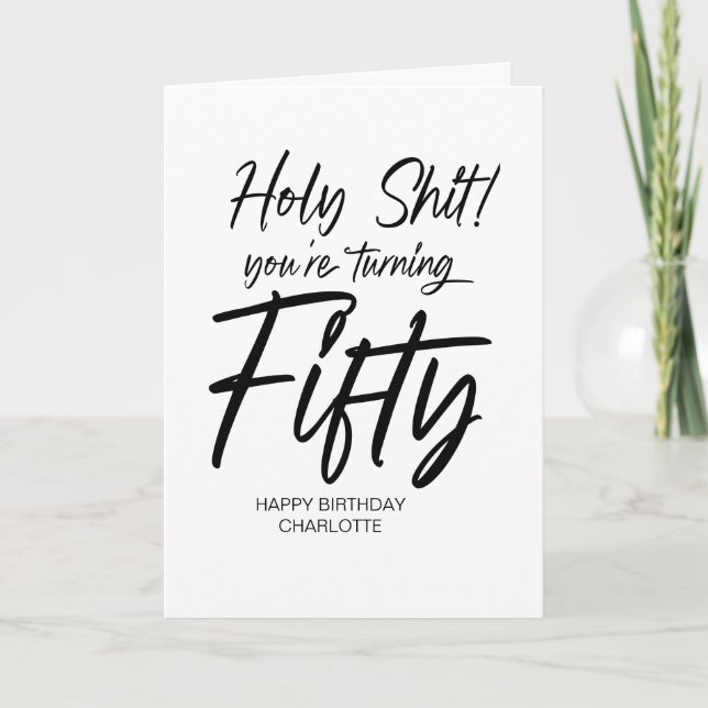Carte Funny 50e Joyeux Anniversaire Cinquantième pour Am (Devant)
