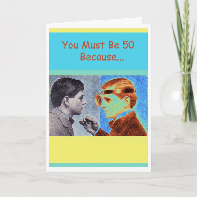 Carte Funny 50ème anniversaire Colonoscopie avec Docteur (Devant)