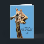 Carte Funny 50th Birthday Card<br><div class="desc">Carte de 50ème anniversaire de girafe amusante qui est personnalisable avec votre message personnalisé. Vous pouvez modifier l'âge en cliquant sur le 50/50ème à l'avant et à l'intérieur et modifier le texte.</div>