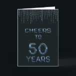 Carte Funny 50th Birthday Cheers to Fifty Years Blue<br><div class="desc">A great card for the man who is turning fifty. The front has blue balloon font and says, Cheers to 50 Years. Decorative blue party streamers hang from the top of the card. Inside is where you can personalize this milestone 50th card. Add the recipients name and then , at...</div>